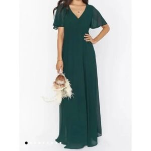 show me your mumu emerald green emily empire maxi dress 3X
